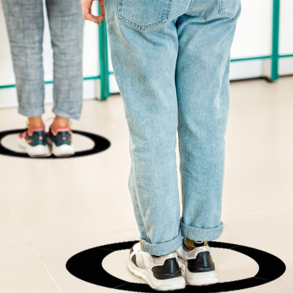 Round Social Distancing Floor Stickers