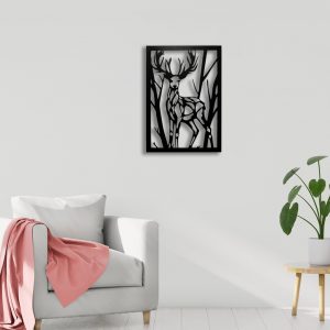 Black Deer Wall Art Hanging