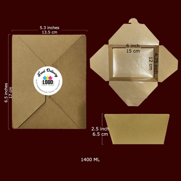 Craft Board Food Takeout Boxes - Set of 05 - Image 3