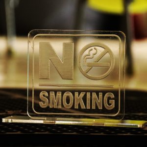 Transparent Plastic "No Smoking" Sign