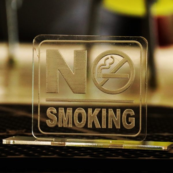 Transparent Plastic "No Smoking" Sign