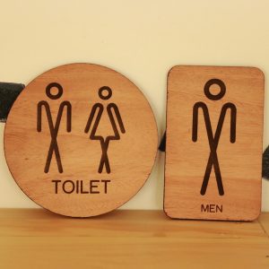 Wooden Toilet Signs
