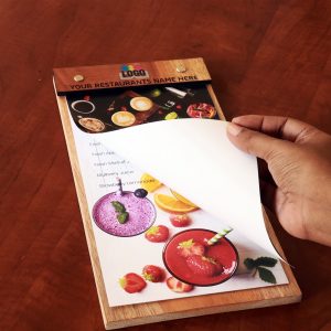 Wooden Menu Holder with Menu