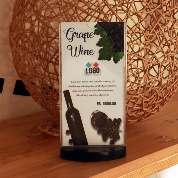 Transparent Plastic Menu Slide-In Stand