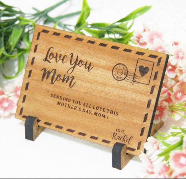 Mother's Day Wooden Postcard
