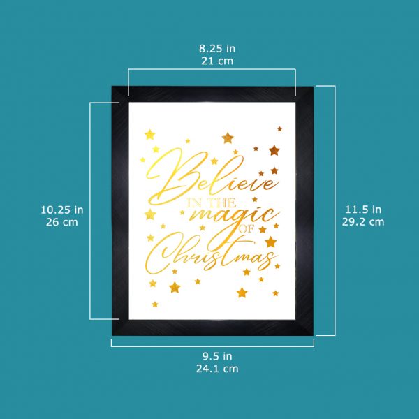 "Believe In the Magic" Framed Golden Christmas Print - Image 3