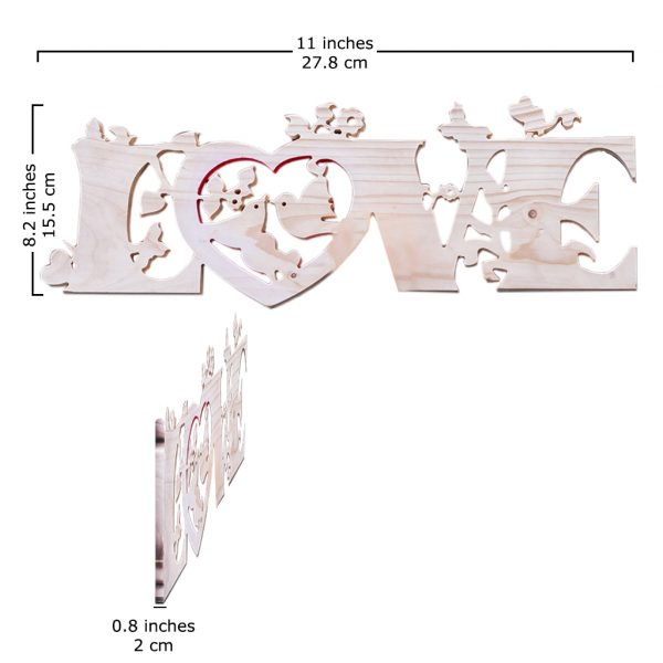 Ornate Wooden Word "Love" - Image 3