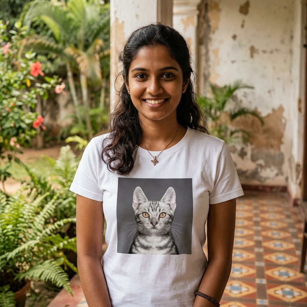 Pet Print White T Shirt