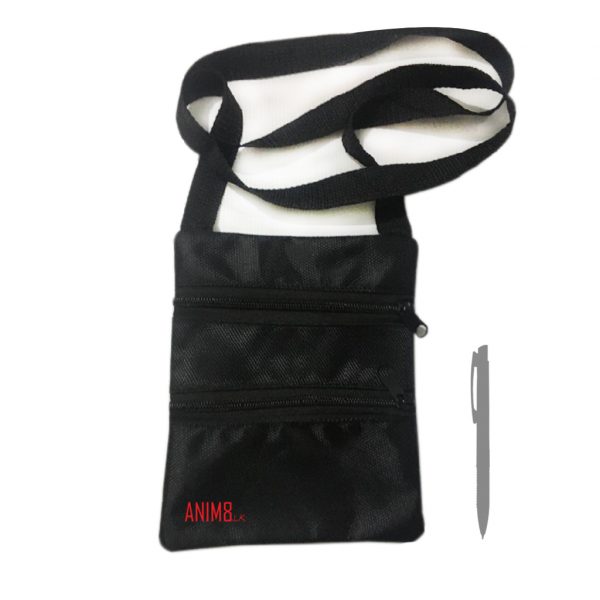 Black Fabric Cross Body Bag - Image 5