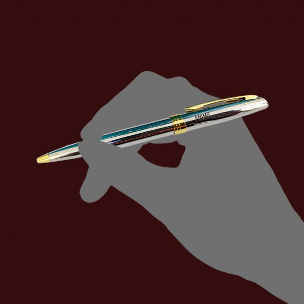Gold Accented Silver Executive Pen - Image 4