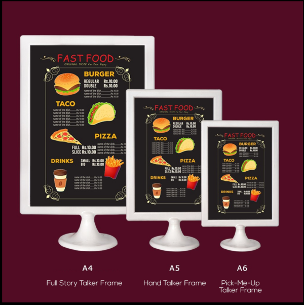 table talker frame size chart