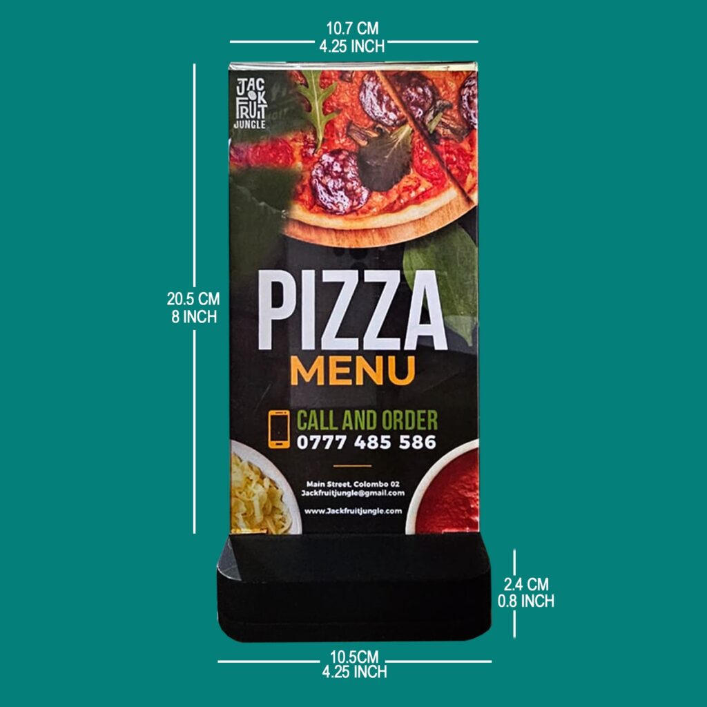 Anim8.lk | Transparent Plastic Menu Slide-In Stand | Restaurant Essentials
