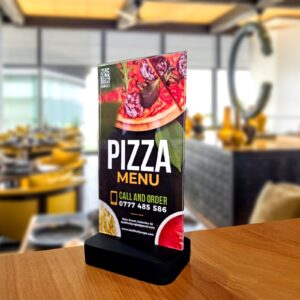 Transparent Plastic Menu Slide-In Stand