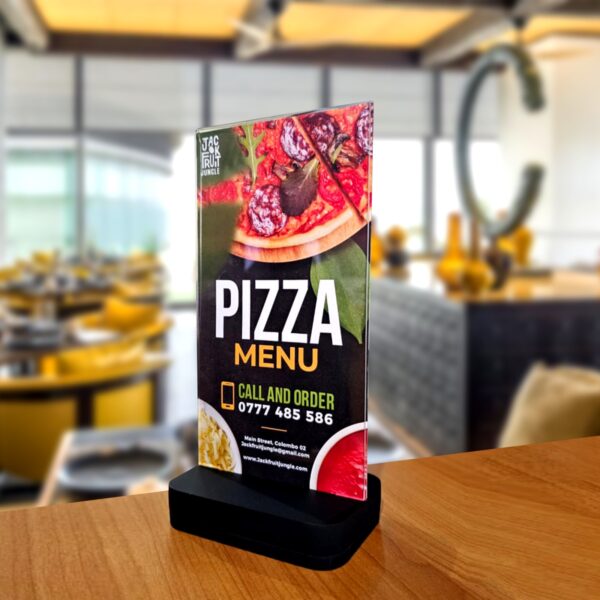 Transparent Plastic Menu Slide-In Stand