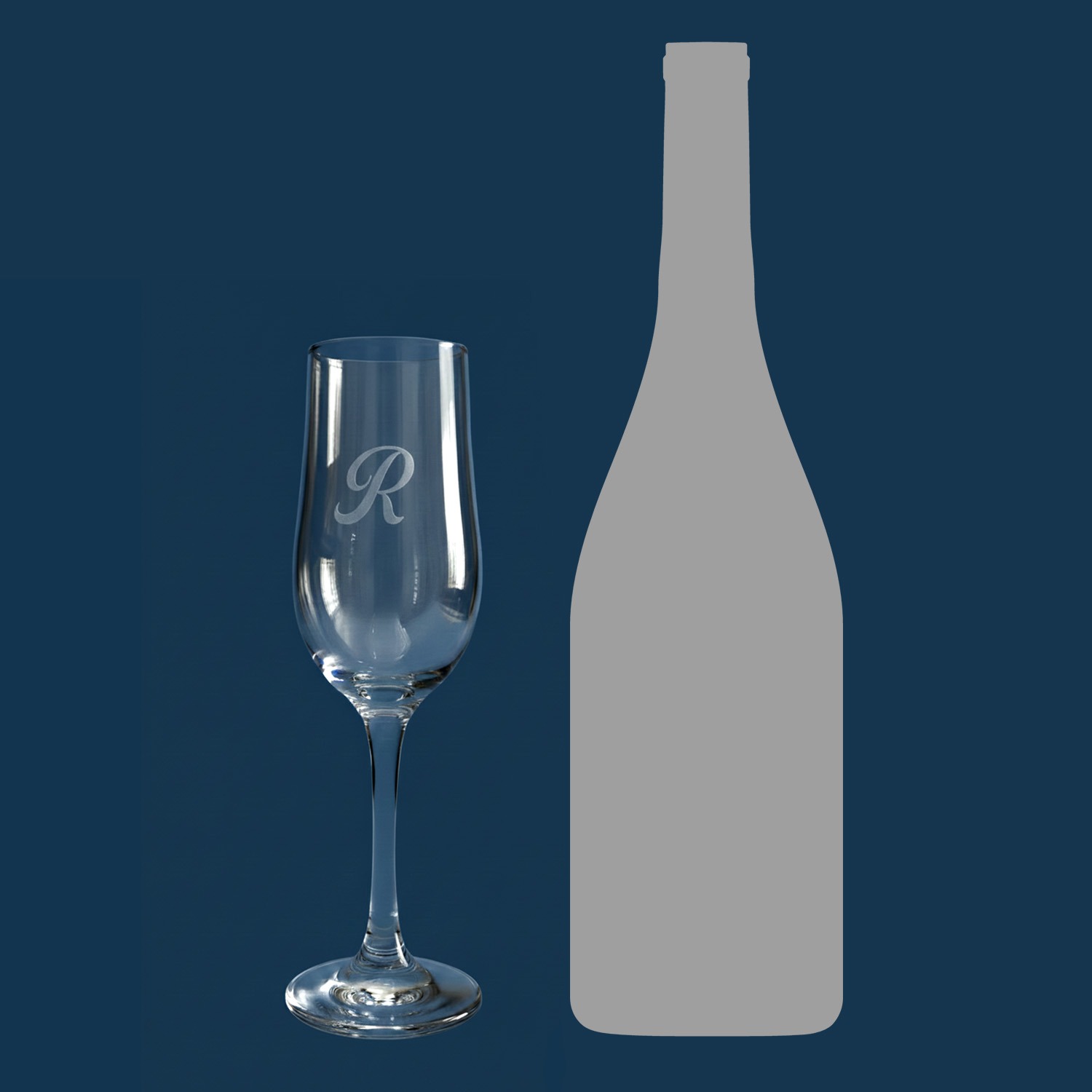 Laser Etched Champagne Flute Pair - Image 2
