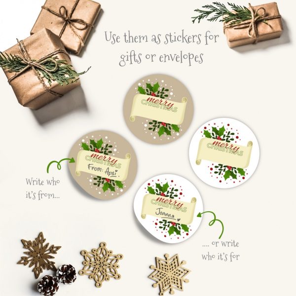 Christmas Gift Label Stickers - Apsi Doodles - Image 2