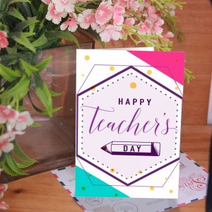Geometrical Teacher's Day Card