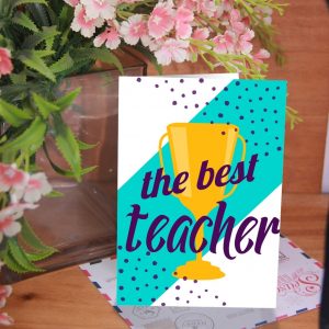 Trophy Themed Teacher's Day Card