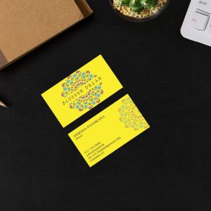 Yellow Florist's Visiting Card - Set of 100