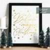 "Believe In the Magic" Framed Golden Christmas Print