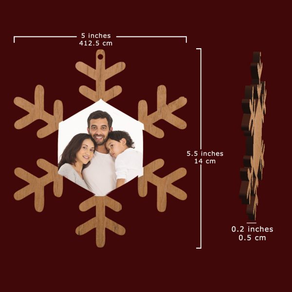 Wooden Snowflake with Photoprint - Image 3
