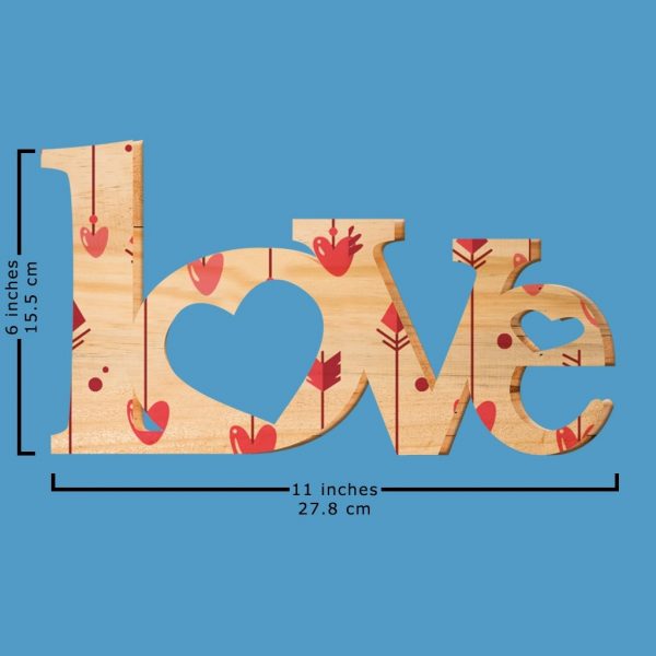 Wooden "Love" With Pattern Prints - Image 2