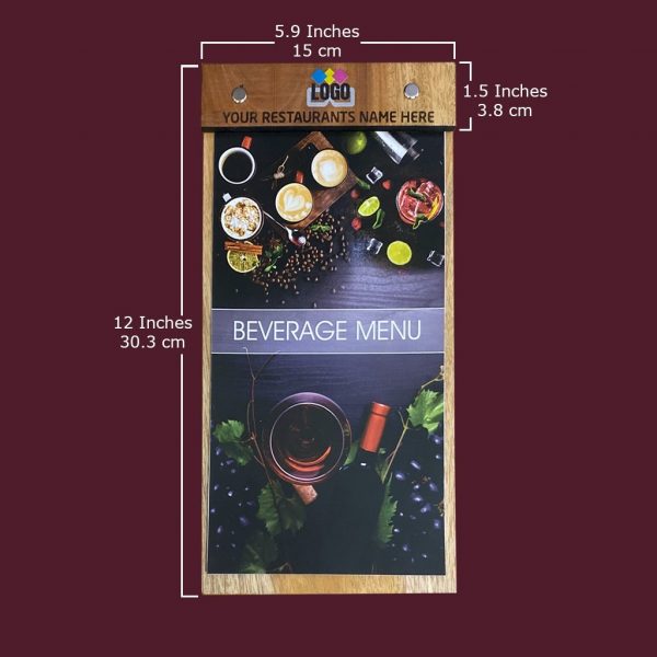 Wooden Menu Holder with Menu - Image 5