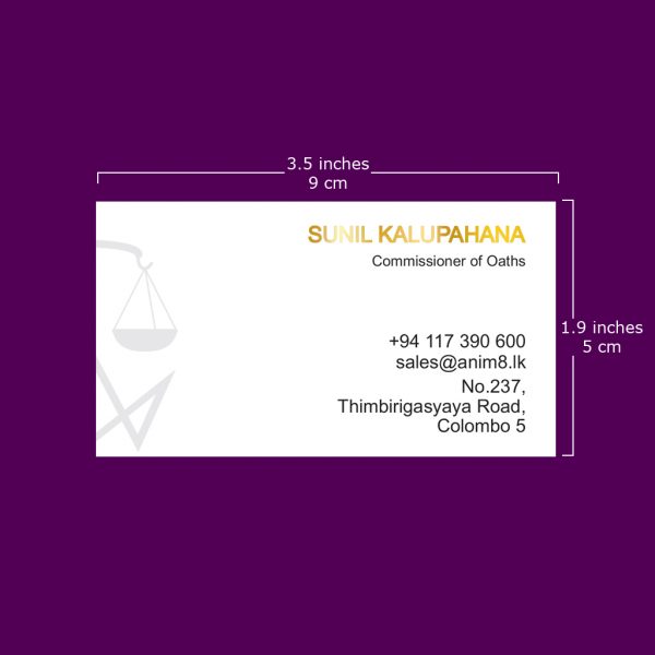 Commissioner for Oaths Visiting Card - Set of 100 - Image 2