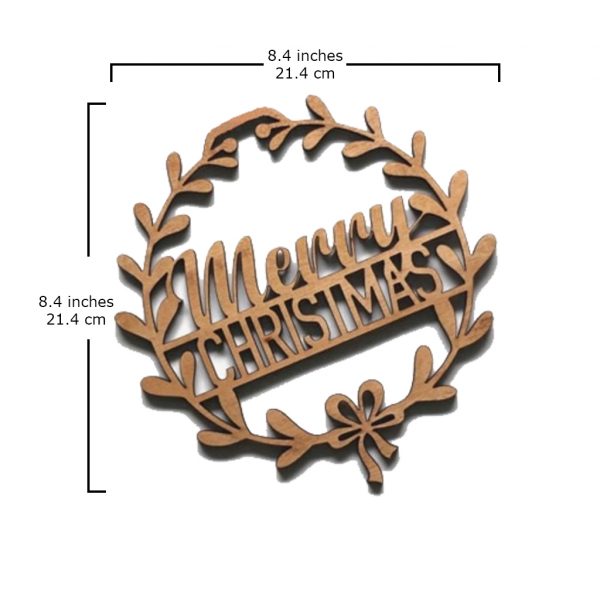 "Merry Christmas" Wooden Xmas Wreath - Image 3