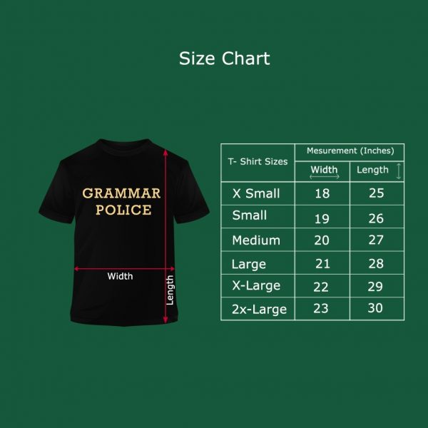 "Grammar Police" Black T Shirt - Image 2