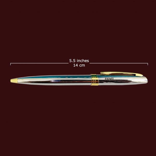 Gold Accented Silver Executive Pen - Image 2