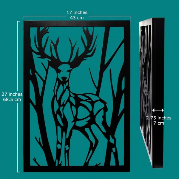 Black Deer Wall Art Hanging - Image 2