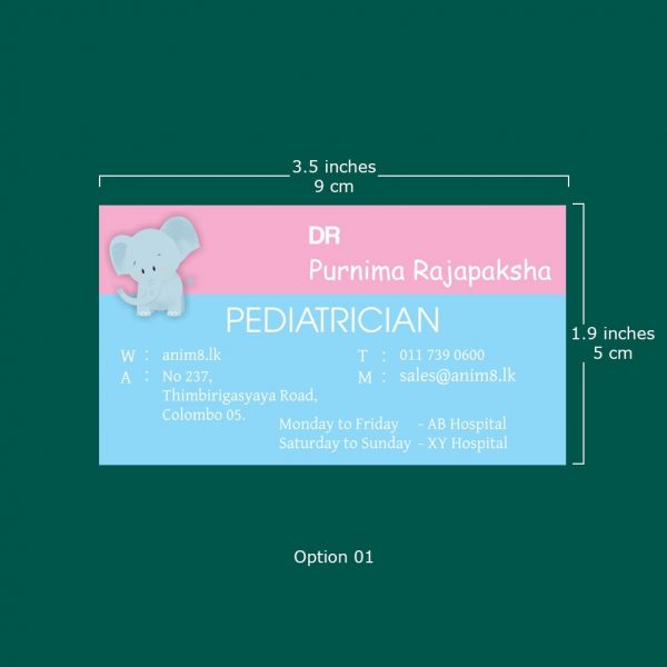 Visiting Cards for a Pediatrician - Set of 100 - Image 2