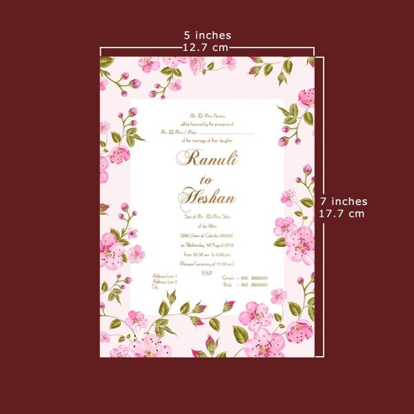 Double Sided Wedding Invitation Card - Set of 20 - Image 2
