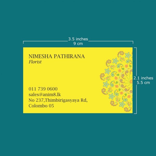 Yellow Florist's Visiting Card - Set of 100 - Image 2