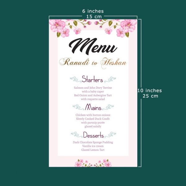 Wedding Menu - Set of 25 - Image 5