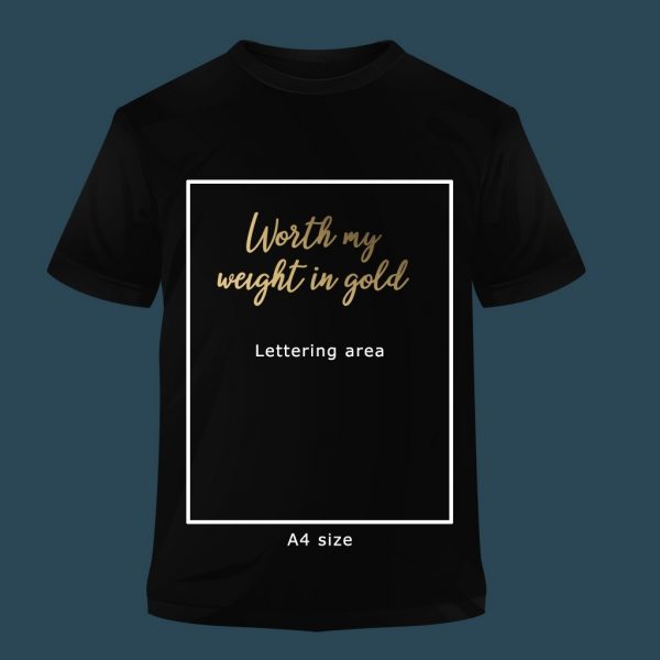 Black Tshirt with Gold Print - Image 3
