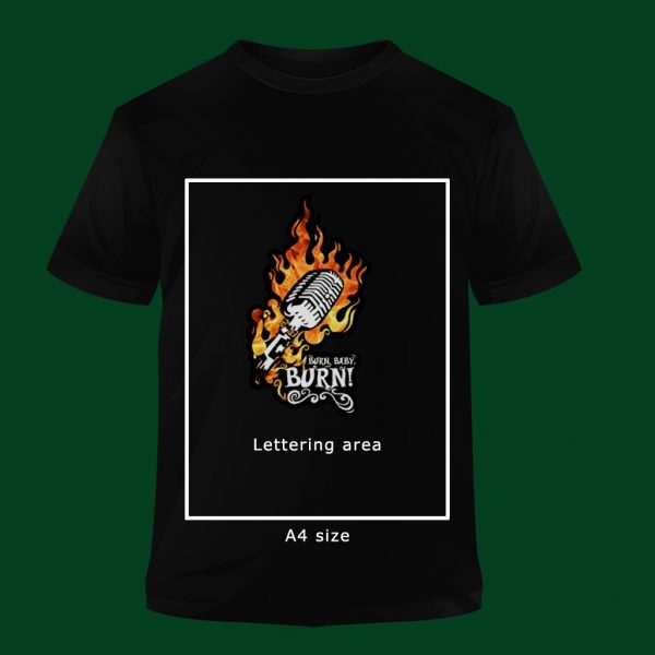 "Burn Baby Burn" Black T-Shirt - Image 3