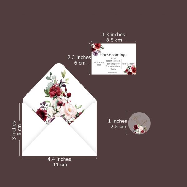 Floral Themed Wedding Invitation - Set of 10 - Image 2