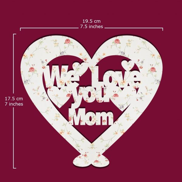 Pattern Printed Wooden Heart for Mom - Image 2