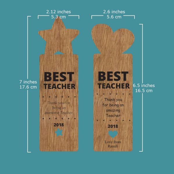 Teacher's Day Wooden Bookmark - Image 2