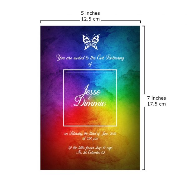Rainbow Blot Civil Partnership Card - Set of 10 - Image 3