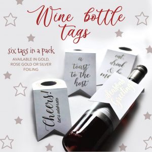 Christmas Wine Bottle Tags with Metallic Prints
