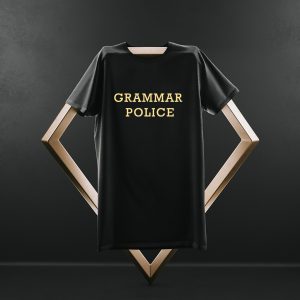 "Grammar Police" Black T Shirt