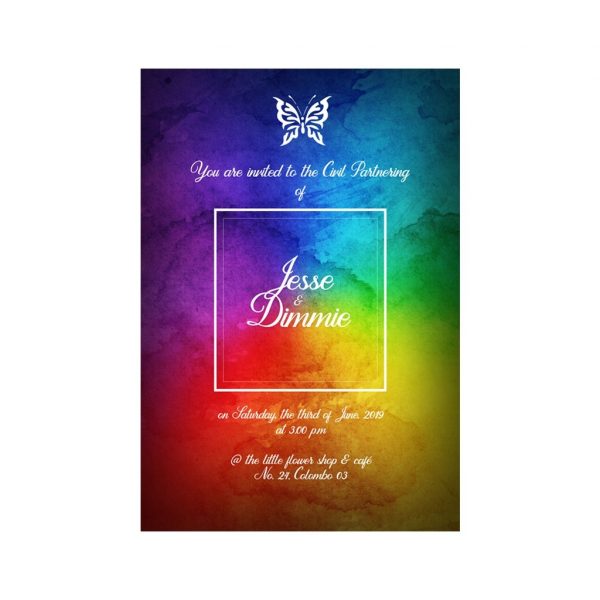 Rainbow Blot Civil Partnership Card - Set of 10 - Image 2