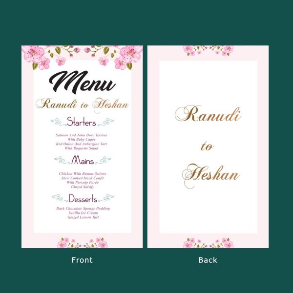 Wedding Menu - Set of 25 - Image 4