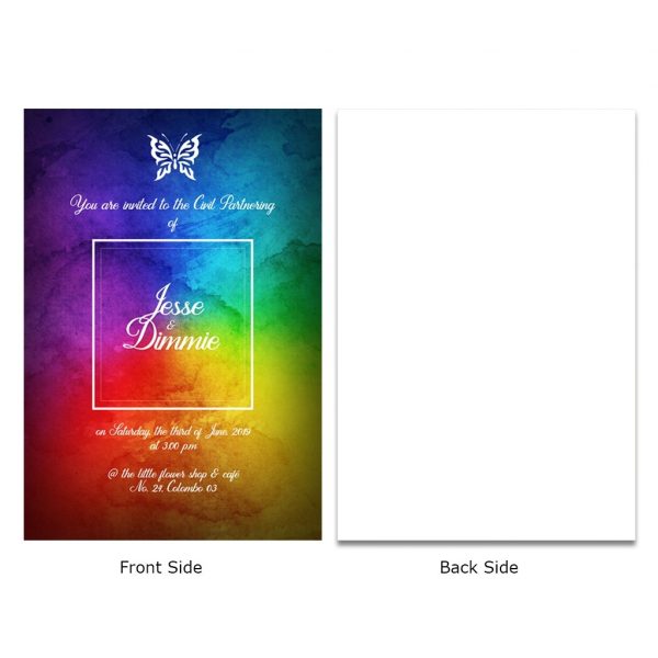 Rainbow Blot Civil Partnership Card - Set of 10 - Image 4