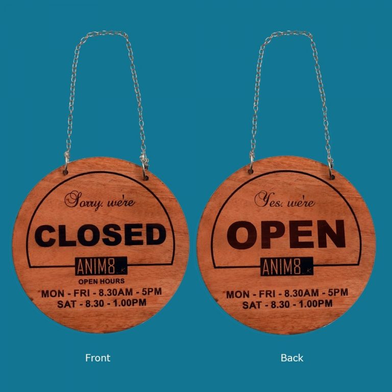 Anim8.lk | Wooden Open & Closed Signs | Retailer & Shop Owner Essentials