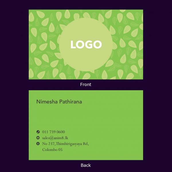 Green Vege Store Visiting Card - Set of 100 - Image 3