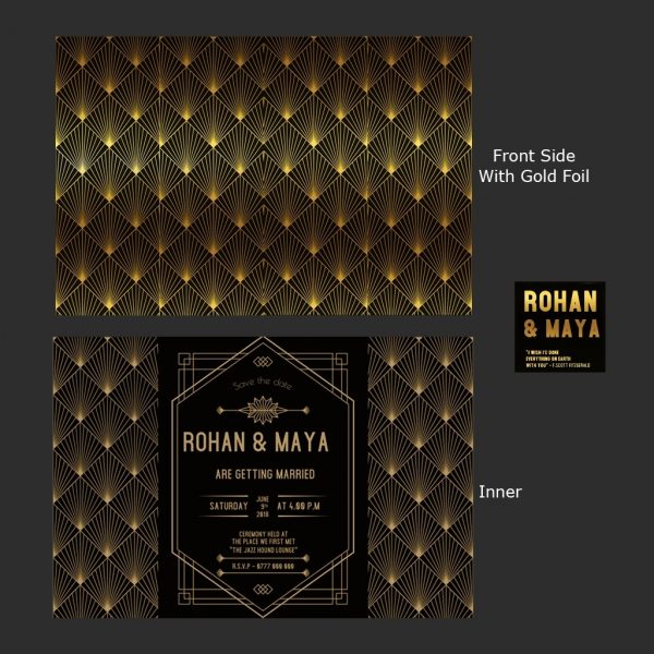 Roaring Golden Glam Wedding Card - Set of 20 - Image 3